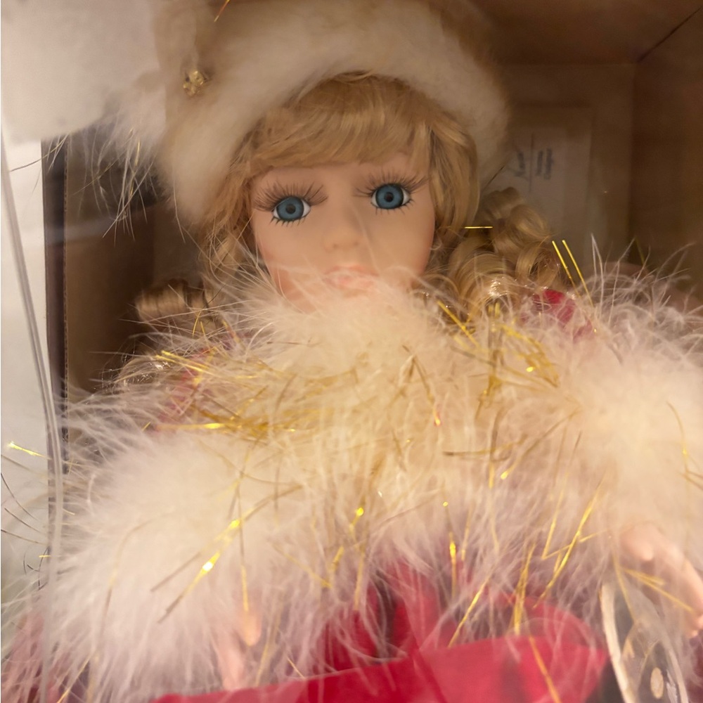 Collectible Memories Genuine Porcelain Doll Label - Red, Gold, Black